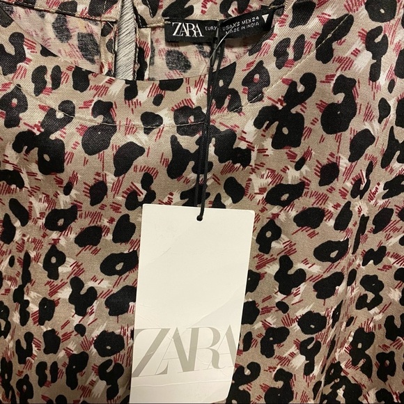 Zara | Sateen Leopard Top Oversized Size XS New With Tags - Picture 4 of 11